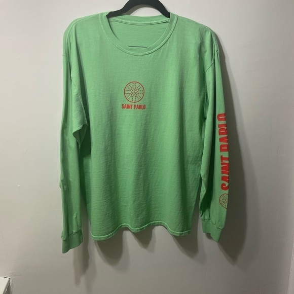SAINT PABLO,TOUR,GREEN,LONG SLEEVE, MEN’S T-SHIRT. Chest-44 Inches - Picture 1 of 13